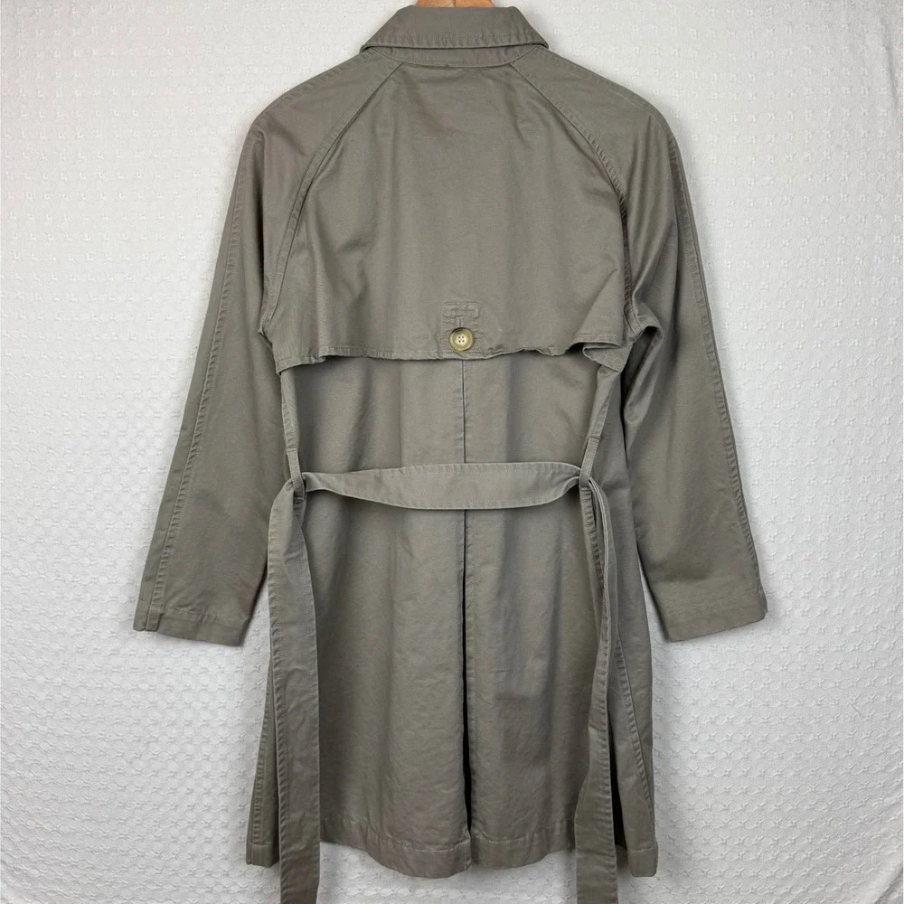 Traditional Wears Cotton Trench Coat Womens M L Khaki Belted Classic Understated